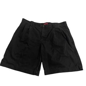 Merona Shorts Men Size 38 Black Cotton Chino Solid Casual‎ Lightweight Pockets